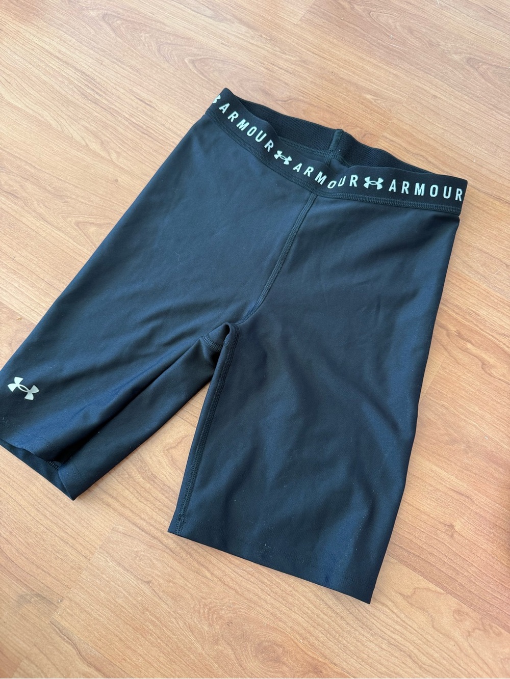 Under Armour Black Compression Cycling Shorts with Branded Waistband